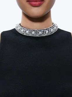 AMITY EMBELLISHED NECK CROPPED TANK