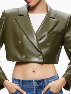 ANTHONY CROPPED DOUBLE BREASTED VEGAN BLAZER