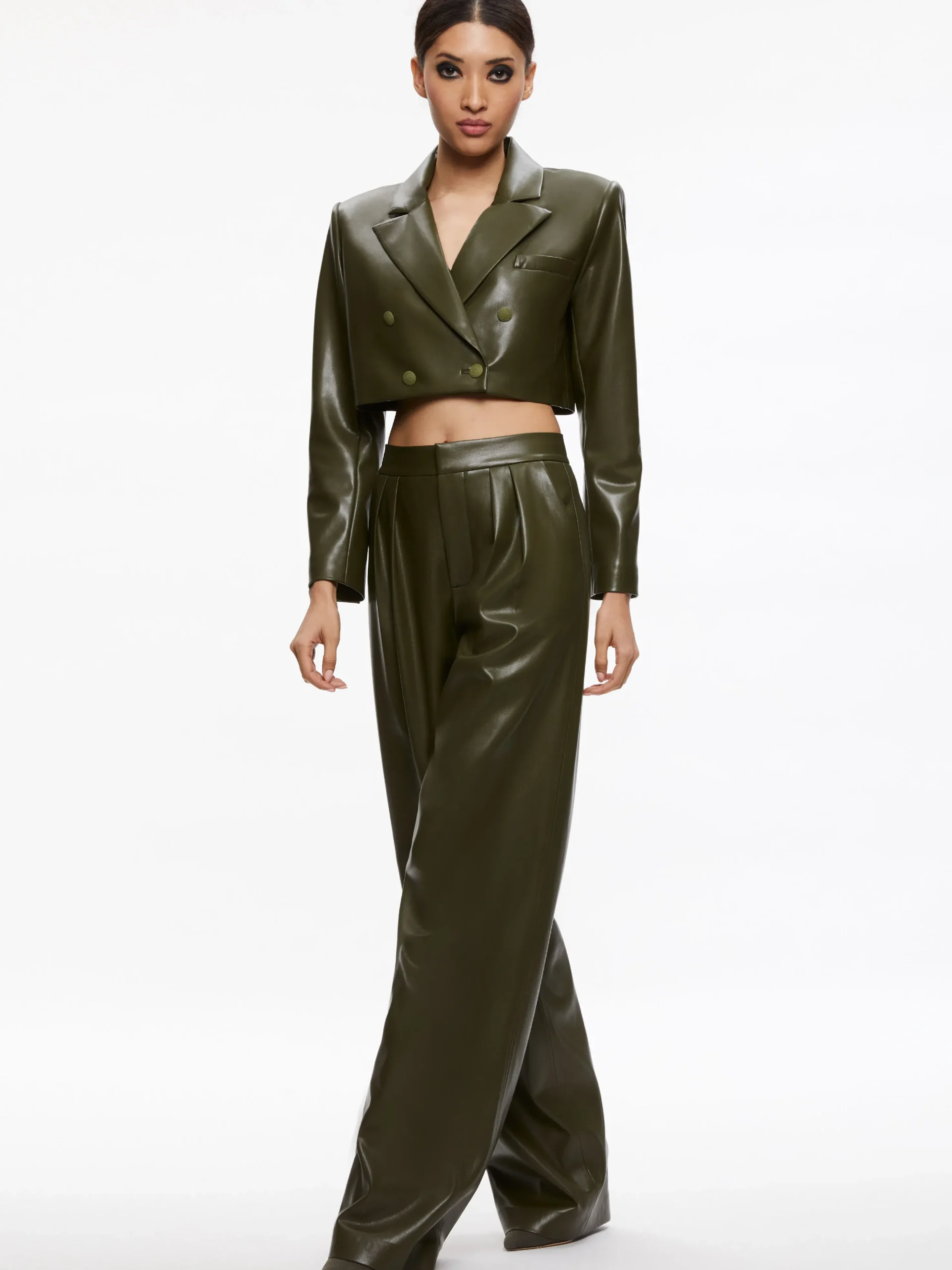 ANTHONY CROPPED DOUBLE BREASTED VEGAN BLAZER