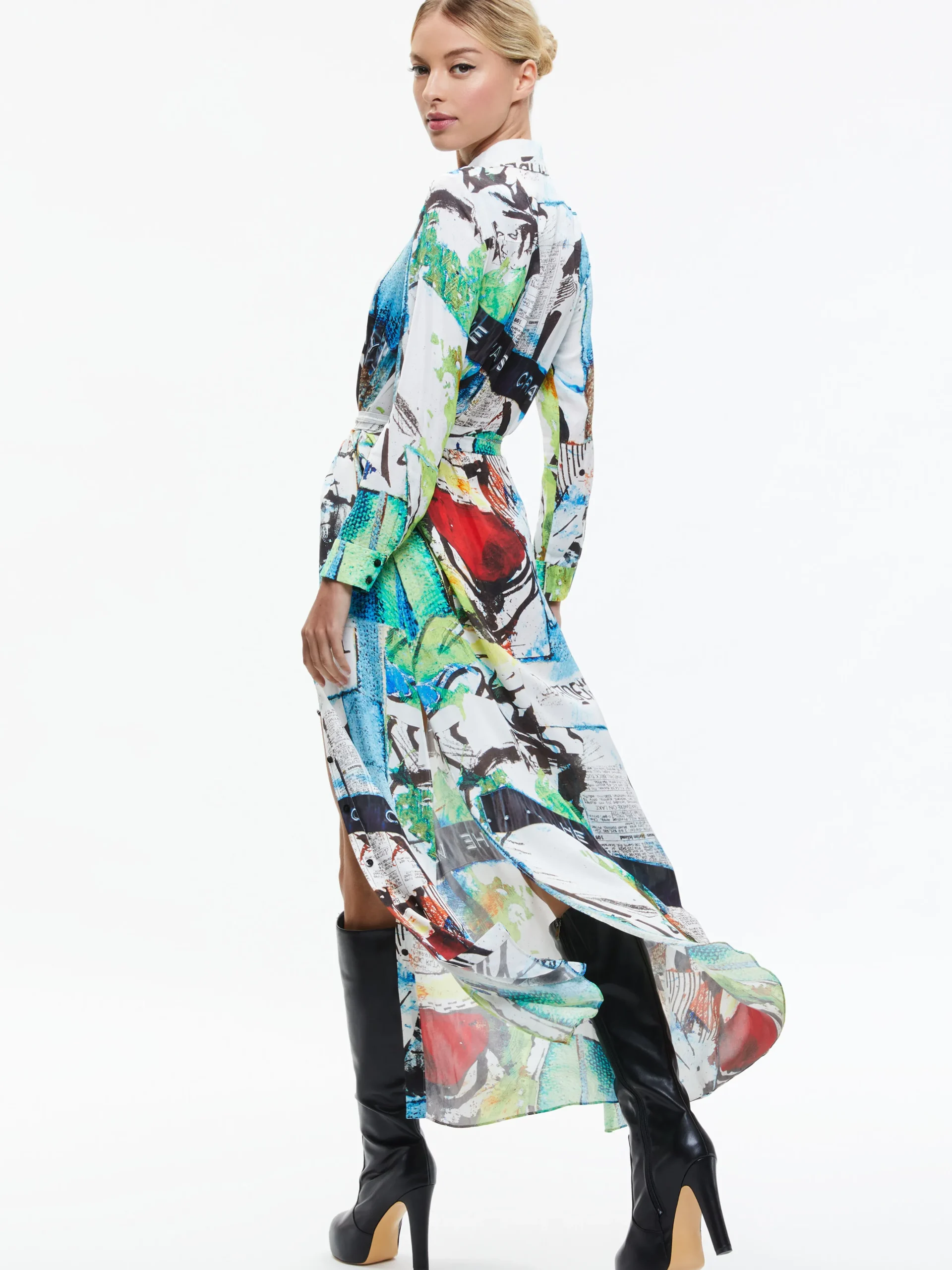A+O X BASQUIAT CHASSIDY MAXI SHIRT DRESS