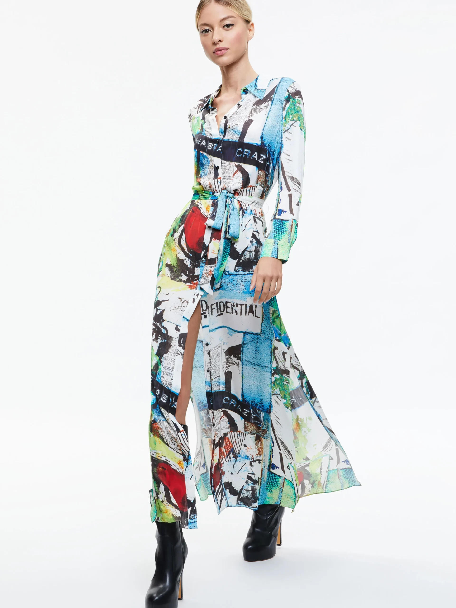 A+O X BASQUIAT CHASSIDY MAXI SHIRT DRESS