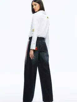 A+O X BASQUIAT FINELY EMBELLISHED BUTTON DOWN