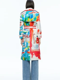 A+O X BASQUIAT NEVADA VEGAN LEATHER TRENCH COAT
