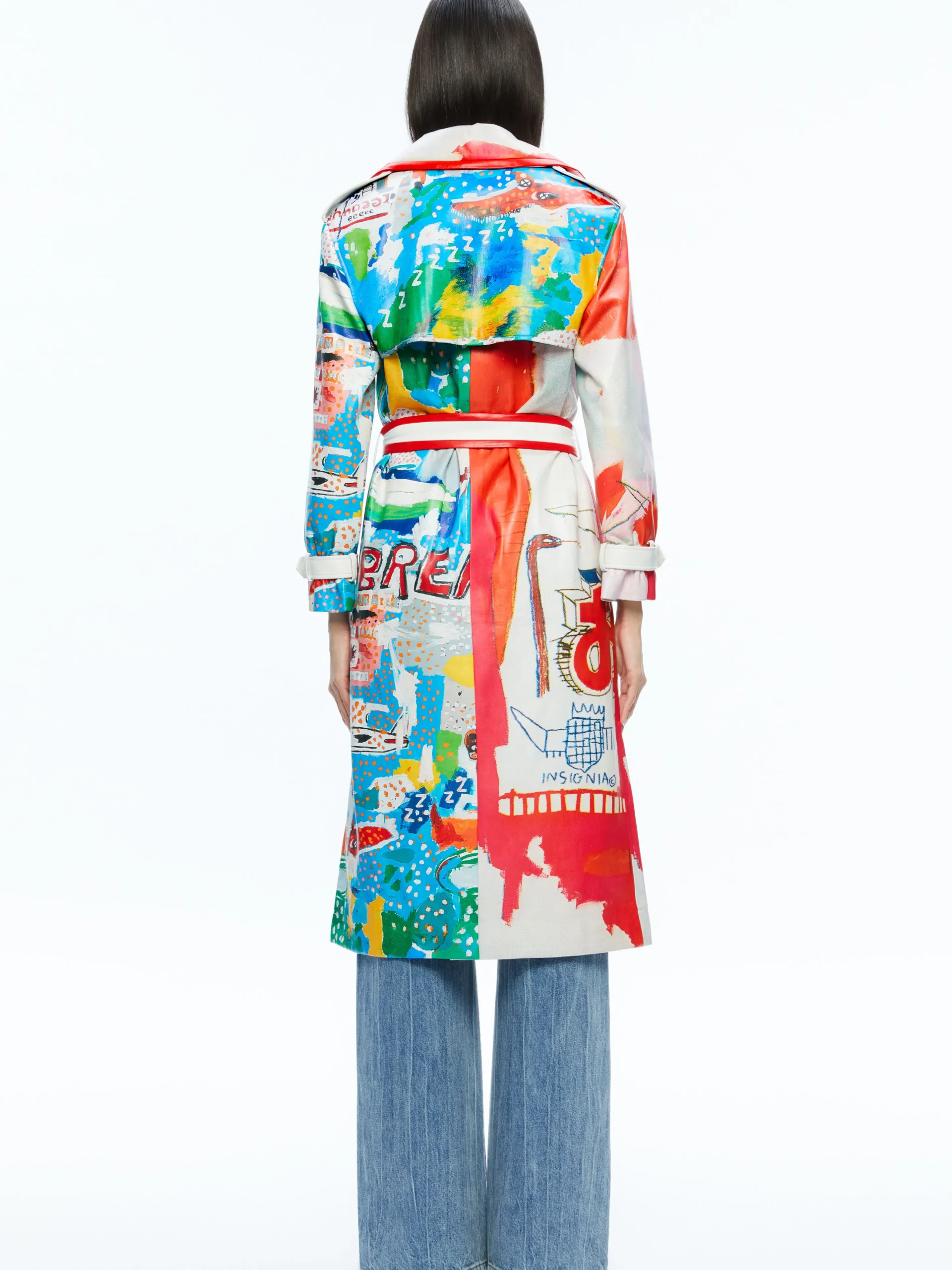 A+O X BASQUIAT NEVADA VEGAN LEATHER TRENCH COAT