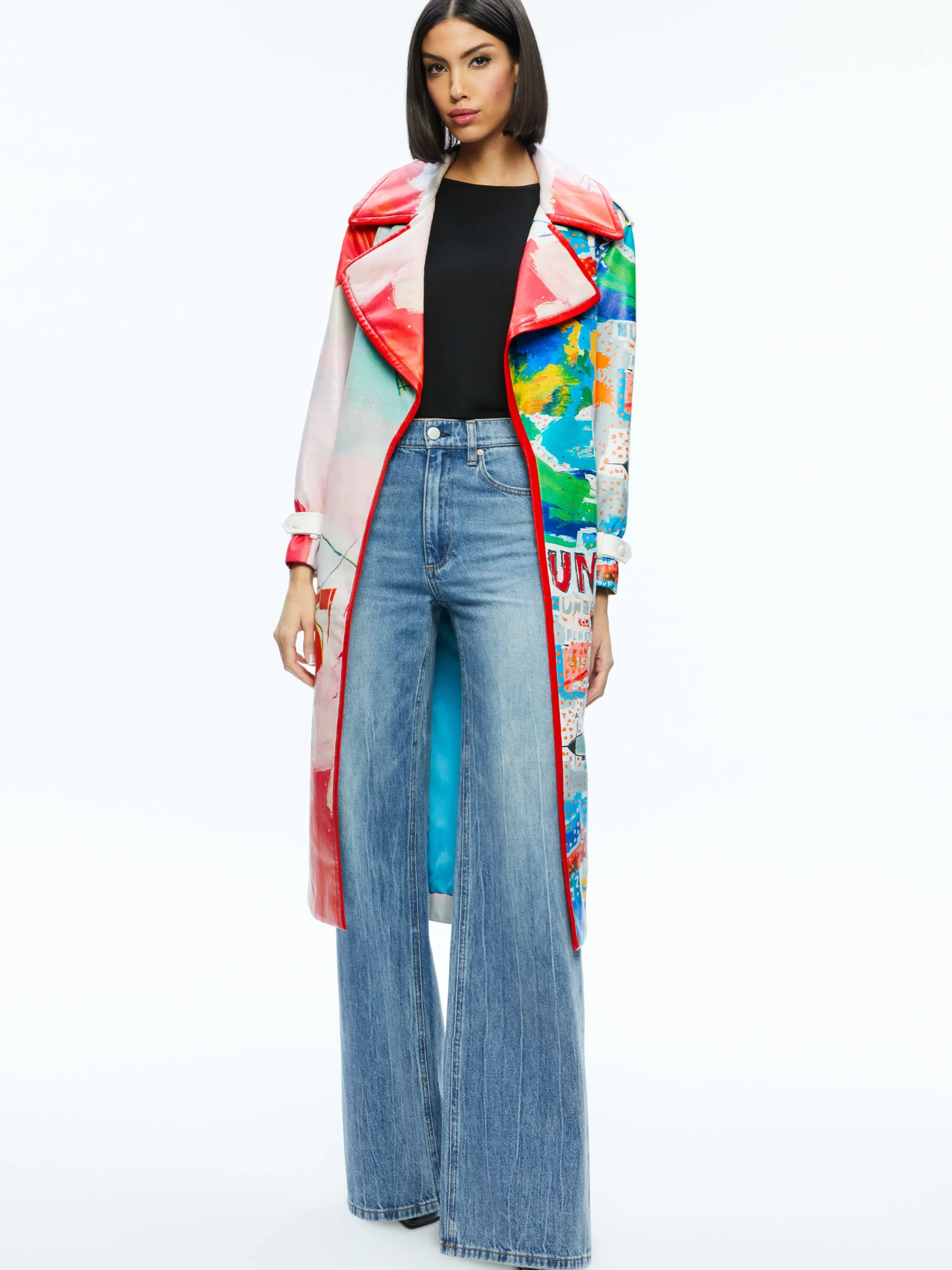 A+O X BASQUIAT NEVADA VEGAN LEATHER TRENCH COAT