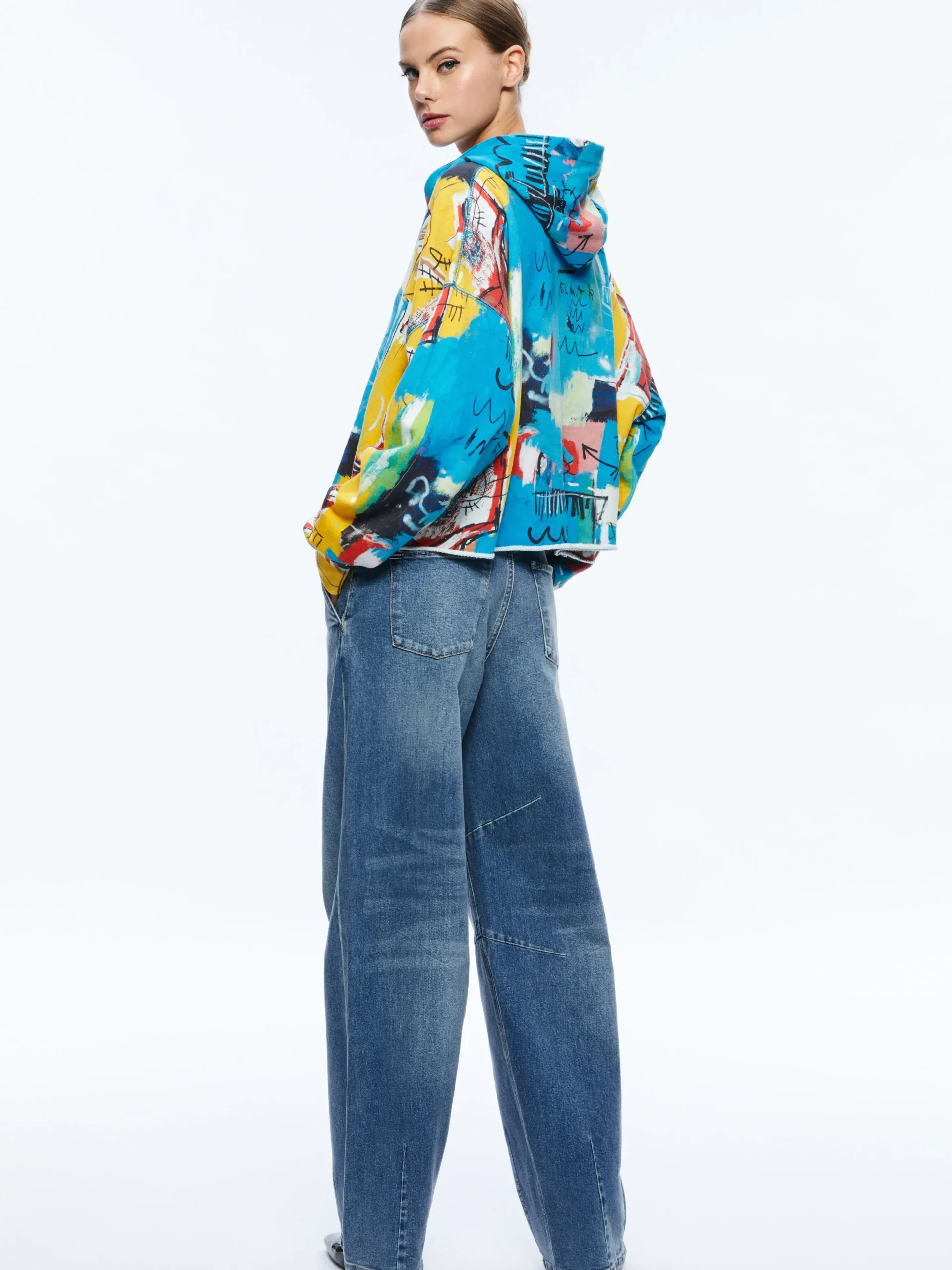 A+O X BASQUIAT SUNNY CROPPED HOODIE