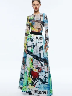 A+O X BASQUIAT TINA EMBELLISHED MAXI SKIRT