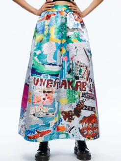 A+O X BASQUIAT TINA TEA LENGTH SKIRT