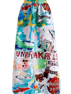 A+O X BASQUIAT TINA TEA LENGTH SKIRT