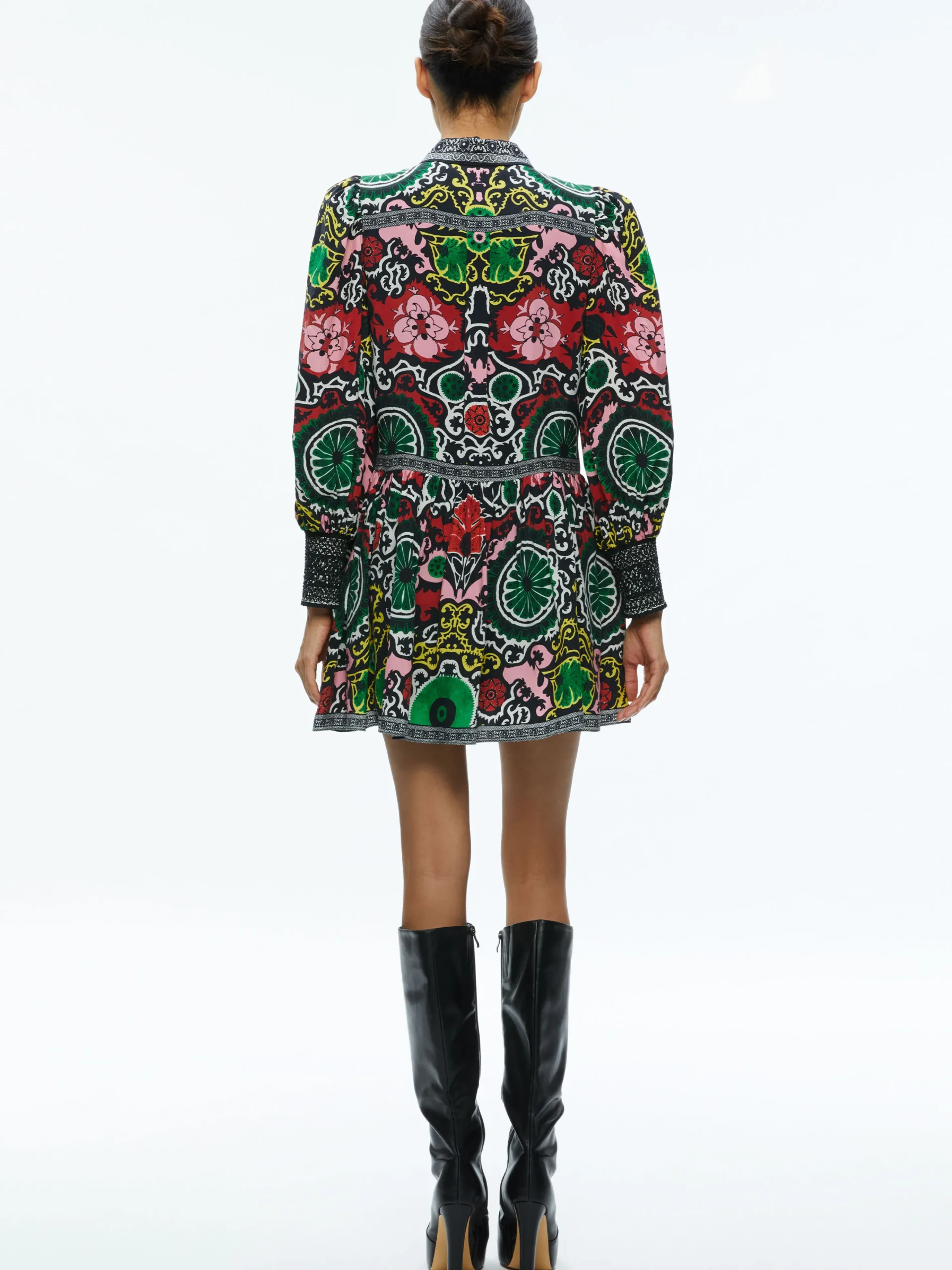 BERTHA BLOUSON SLEEVE MINI DRESS