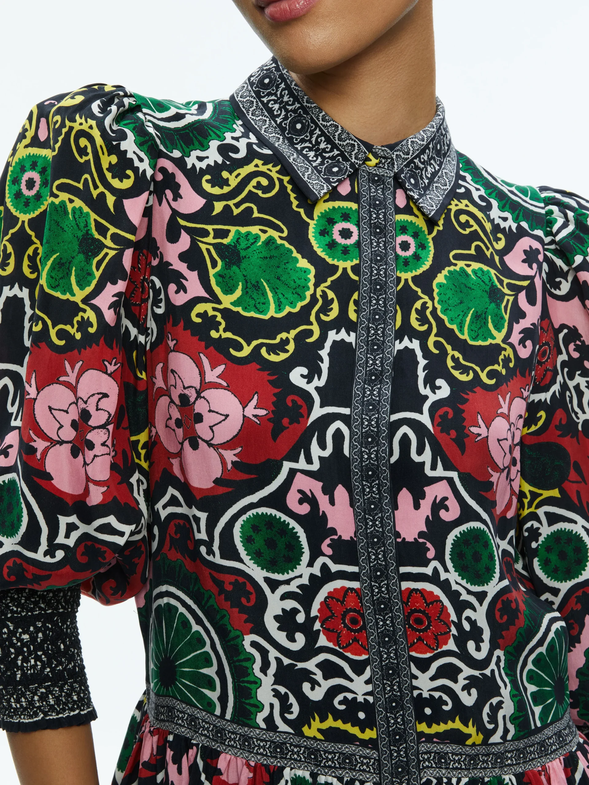 BERTHA BLOUSON SLEEVE MINI DRESS