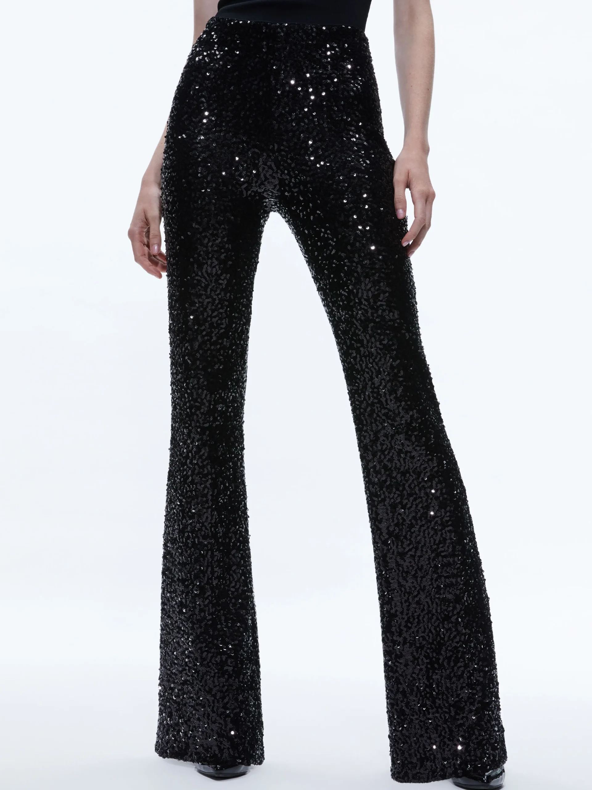 BREANN SEQUIN FITTED BLAZER + LARA SEQUIN BOOTCUT PANT