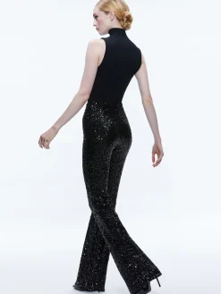 BREANN SEQUIN FITTED BLAZER + LARA SEQUIN BOOTCUT PANT