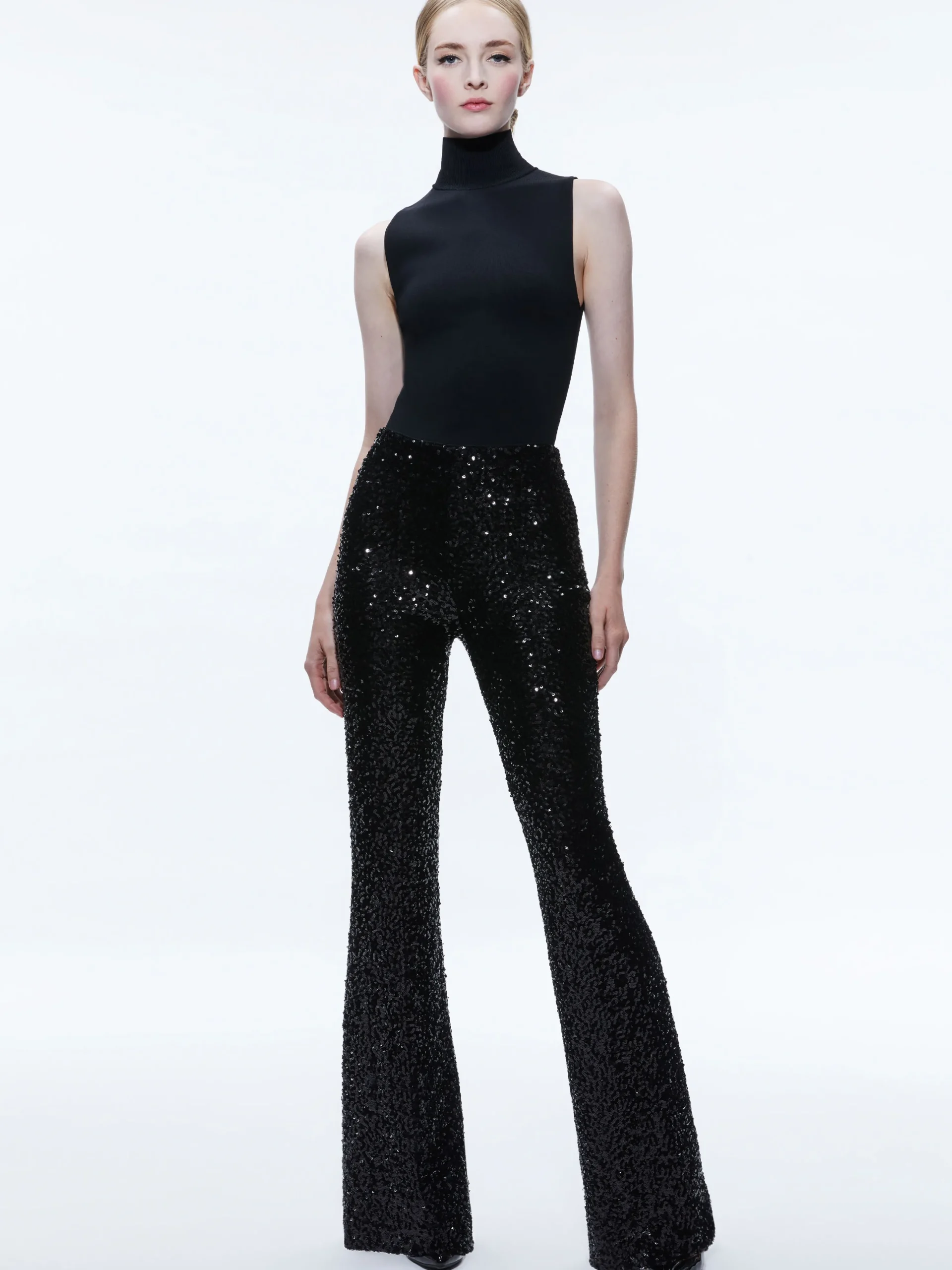 BREANN SEQUIN FITTED BLAZER + LARA SEQUIN BOOTCUT PANT