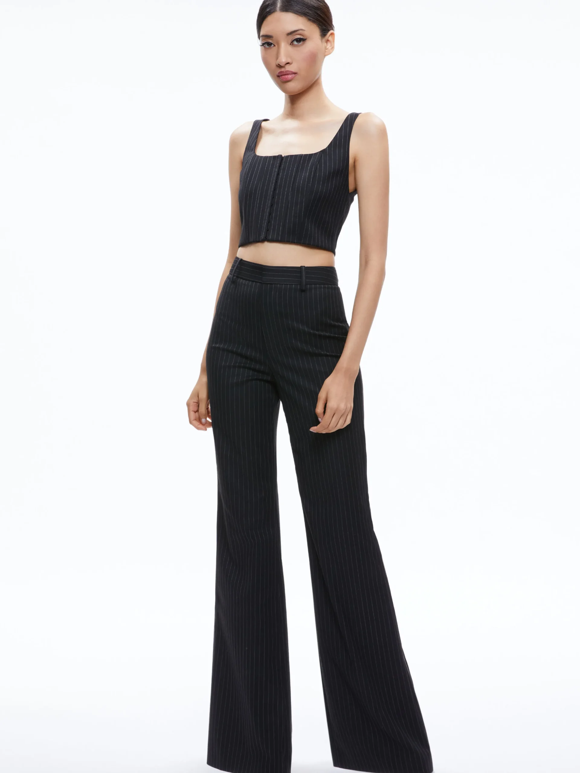 BRESLIN CORSET TOP + SIOBHAN FRONT WRAP MIDI SKIRT