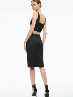 BRESLIN CORSET TOP + SIOBHAN FRONT WRAP MIDI SKIRT