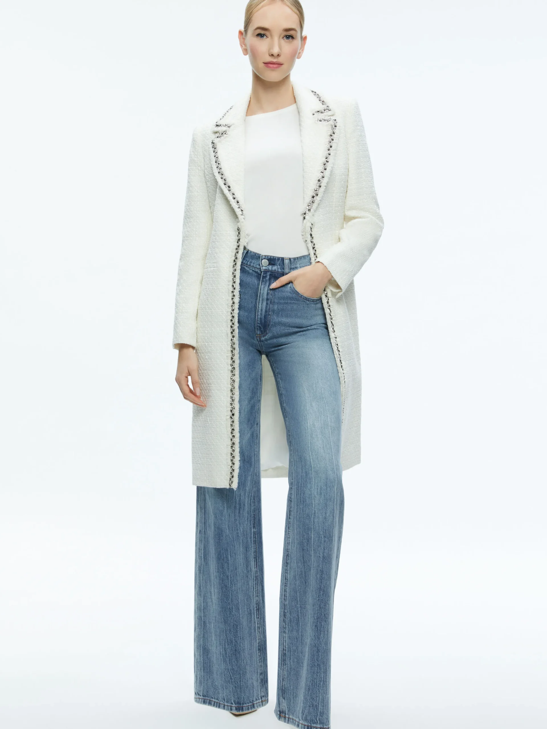 BRET EMBELLISHED LONG BLAZER