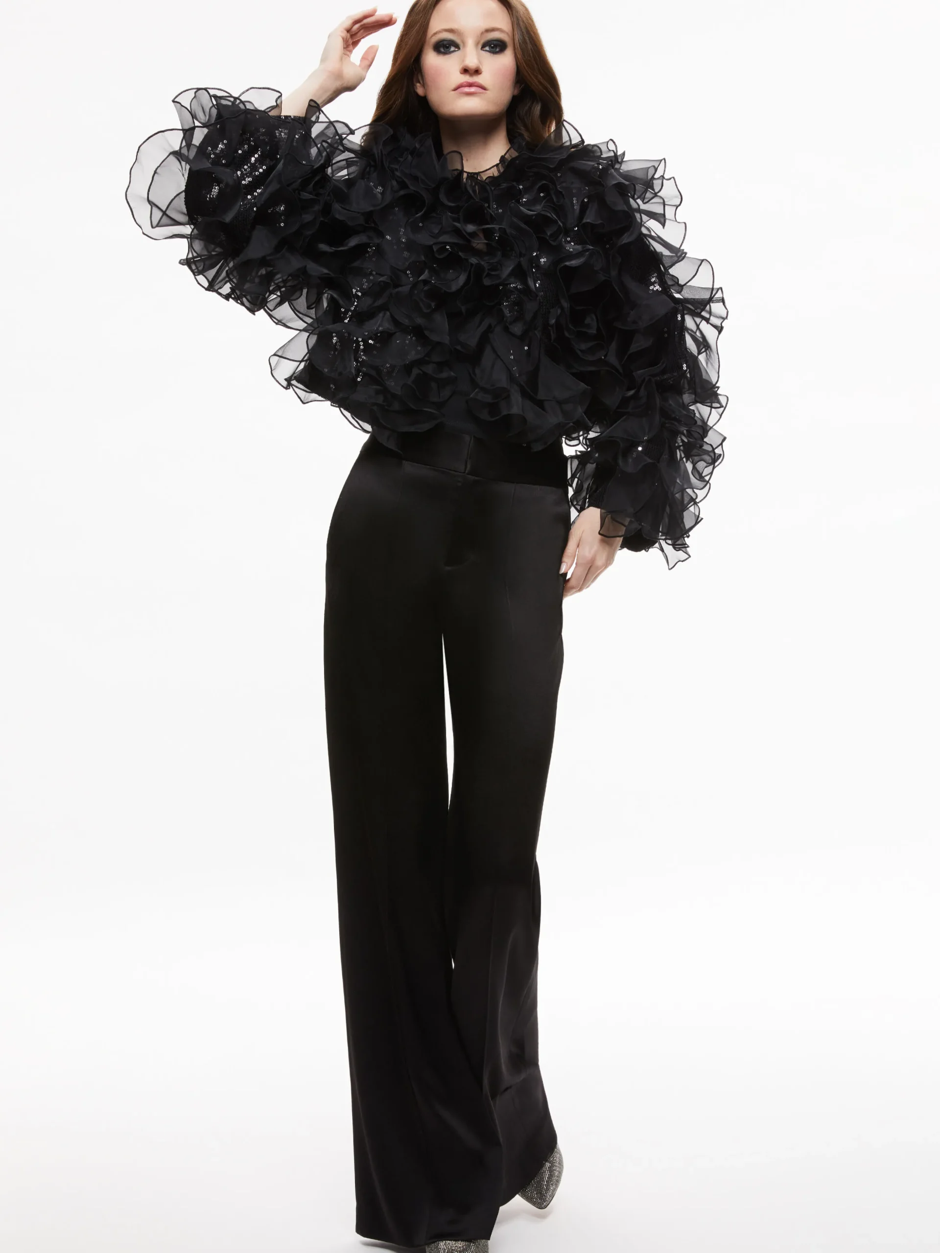 BRITTON RUFFLED CROPPED JACKET