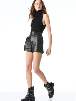 CADY HIGH WAISTED LEATHER SHORT