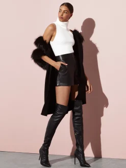 CADY HIGH WAISTED LEATHER SHORT