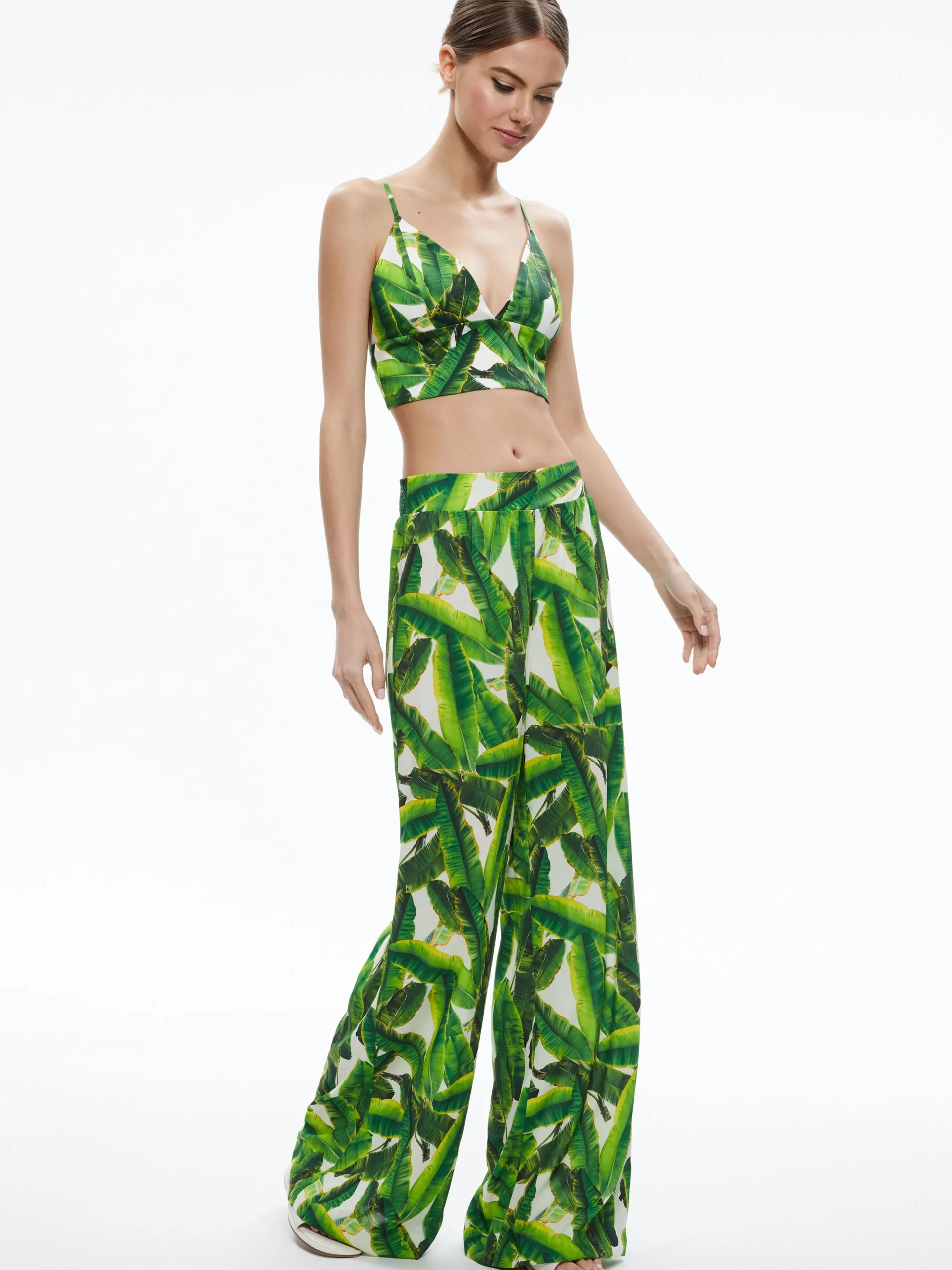 CARLI TIE BACK BRA TOP + RUSSELL HIGH WAISTED SMOCKED WAISTBAND PANT