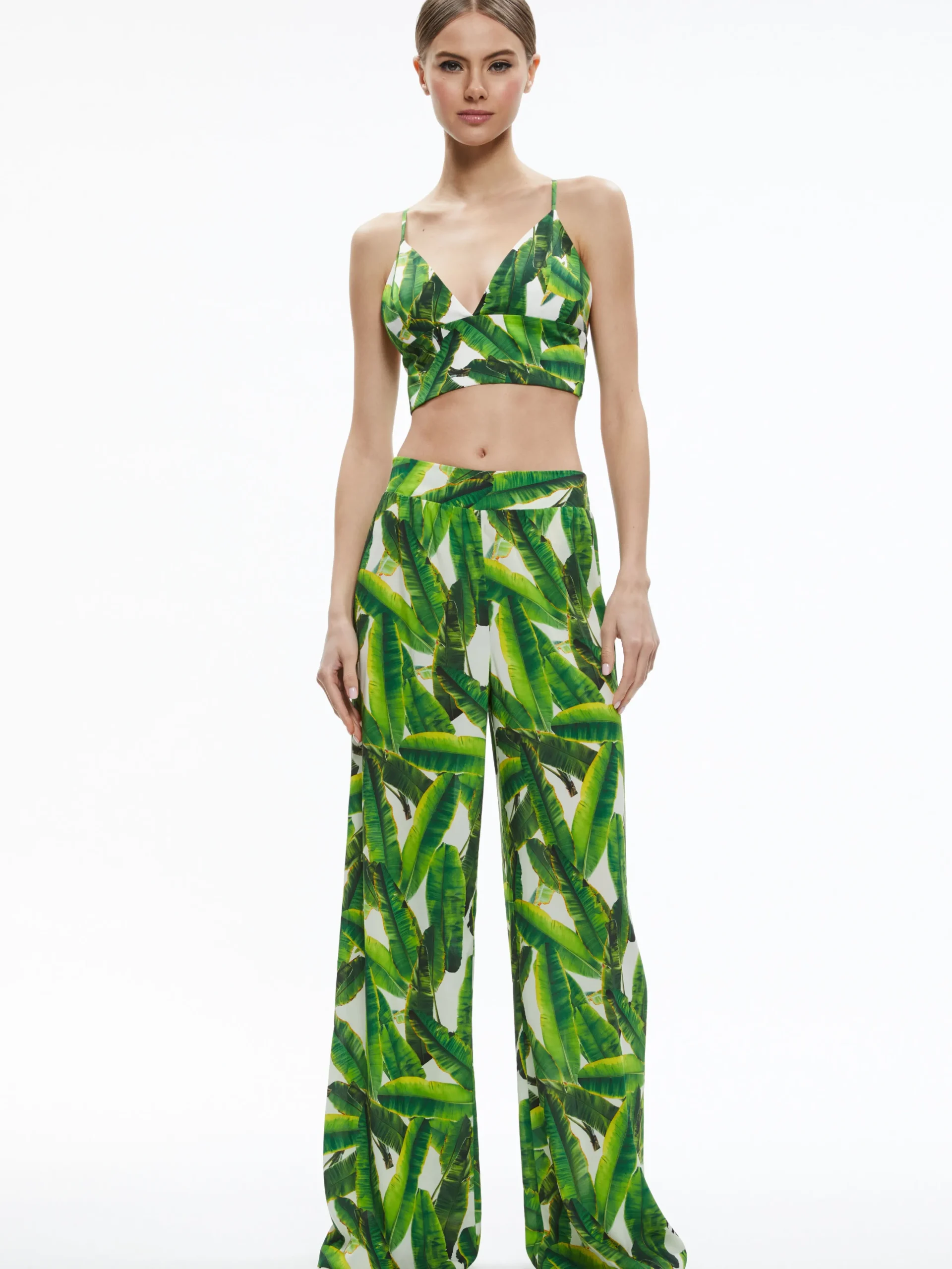 CARLI TIE BACK BRA TOP + RUSSELL HIGH WAISTED SMOCKED WAISTBAND PANT