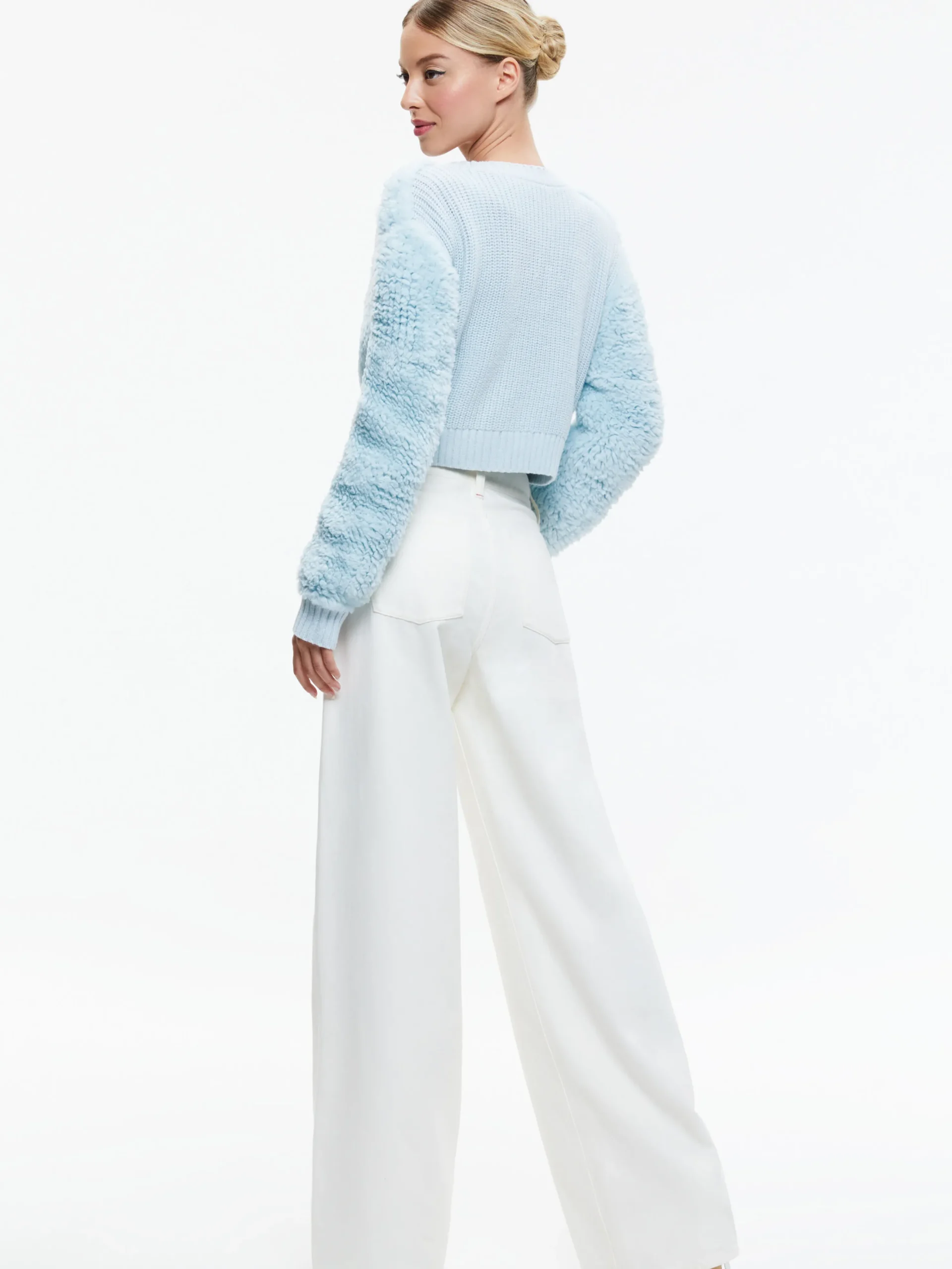 CASILDA FAUX FUR CROPPED CARDIGAN