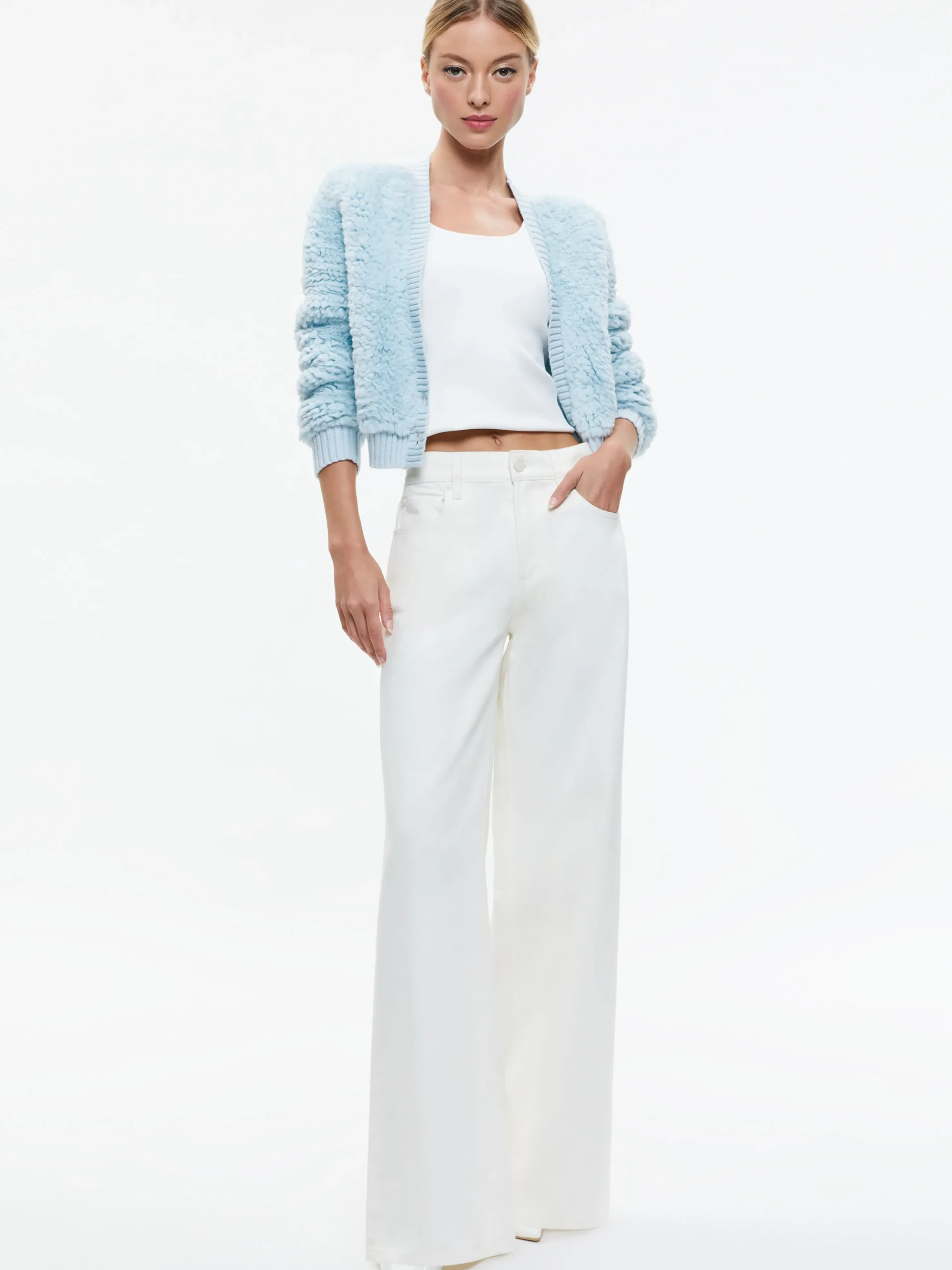 CASILDA FAUX FUR CROPPED CARDIGAN