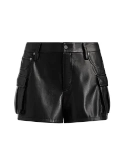 CAY LOW RISE VEGAN LEATHER CARGO SHORT