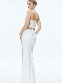 CERESI EMBELLISHED CROP TOP + MARILYNN EMBELLISHED MAXI SKIRT