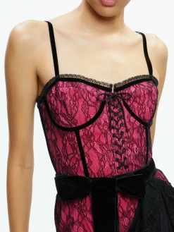 CHANTIL LACE RUFFLE MINI GOWN