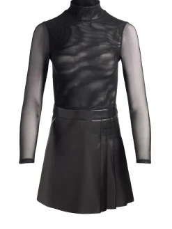 CHARA VEGAN LEATHER MINI DRESS