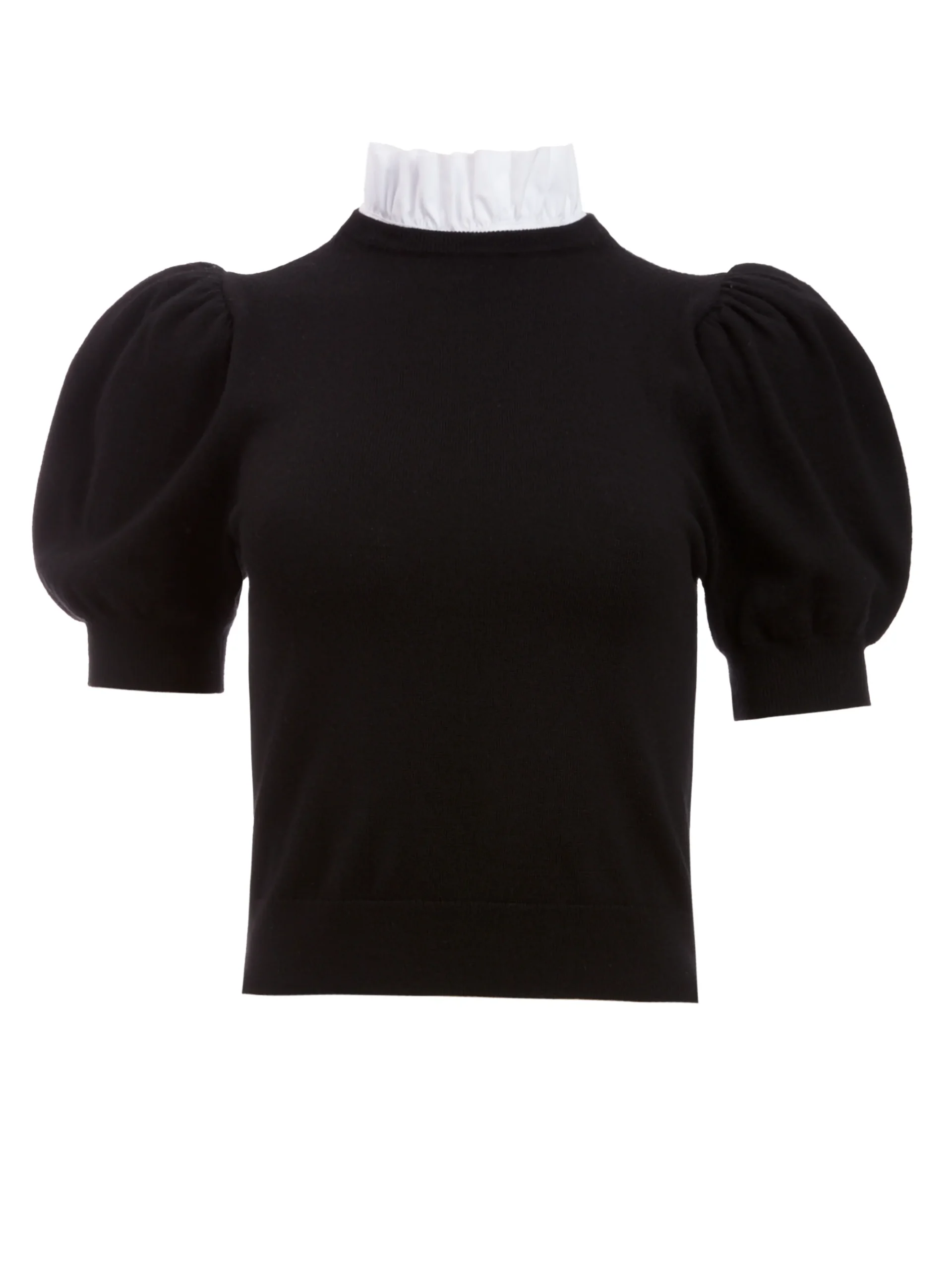 CHASE PUFF SLEEVE SWEATER WITH COLLAR