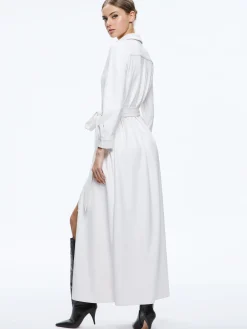 CHASSIDY VEGAN LEATHER MAXI SHIRT DRESS