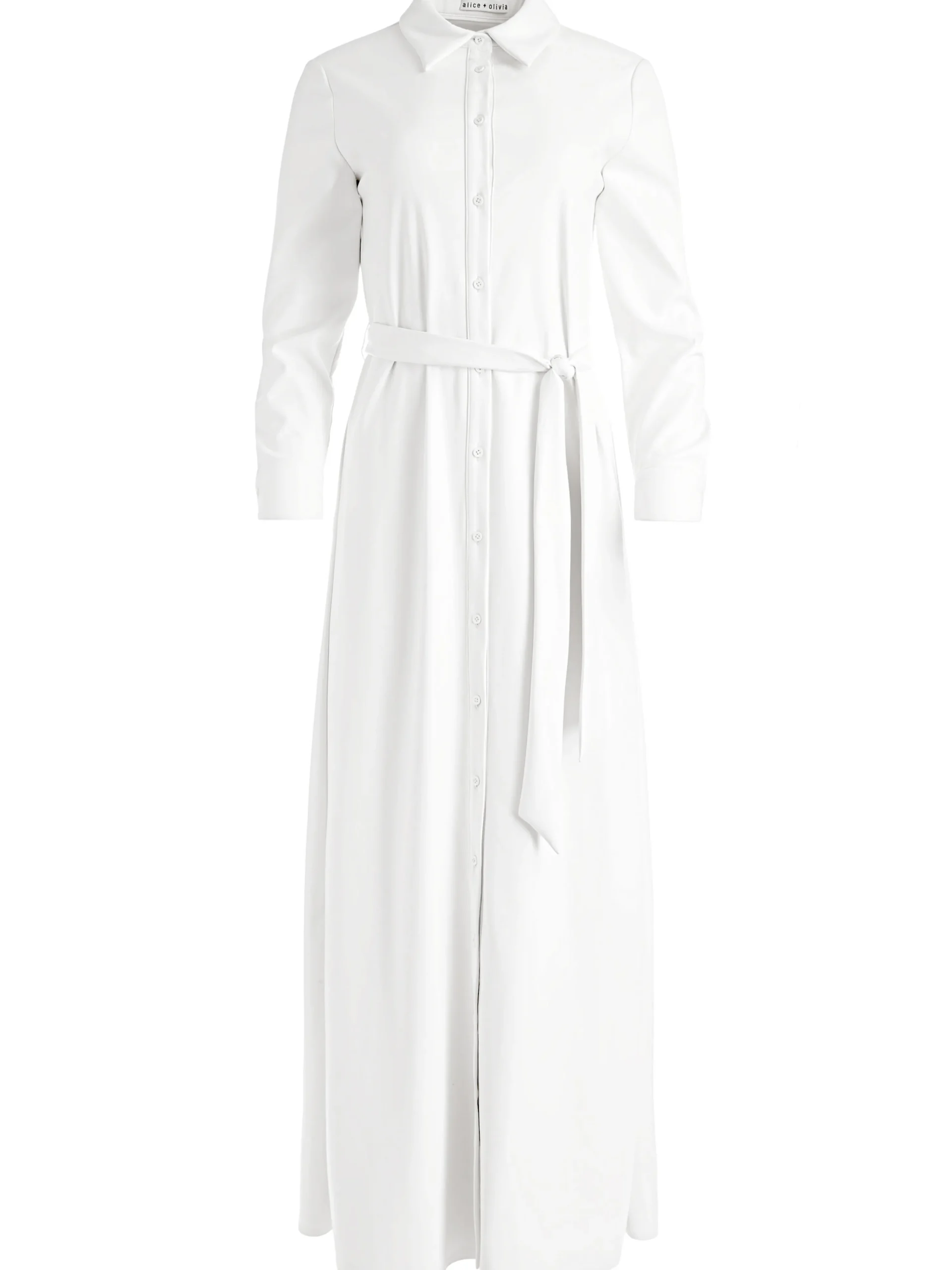 CHASSIDY VEGAN LEATHER MAXI SHIRT DRESS