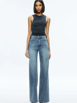CHRISSY CREWNECK RUCHED CROP TOP