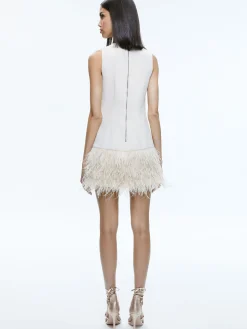 COLEY FEATHER TRIM DRESS