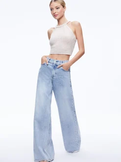 DARIA POINETELLE CORD BACK HALTER TOP