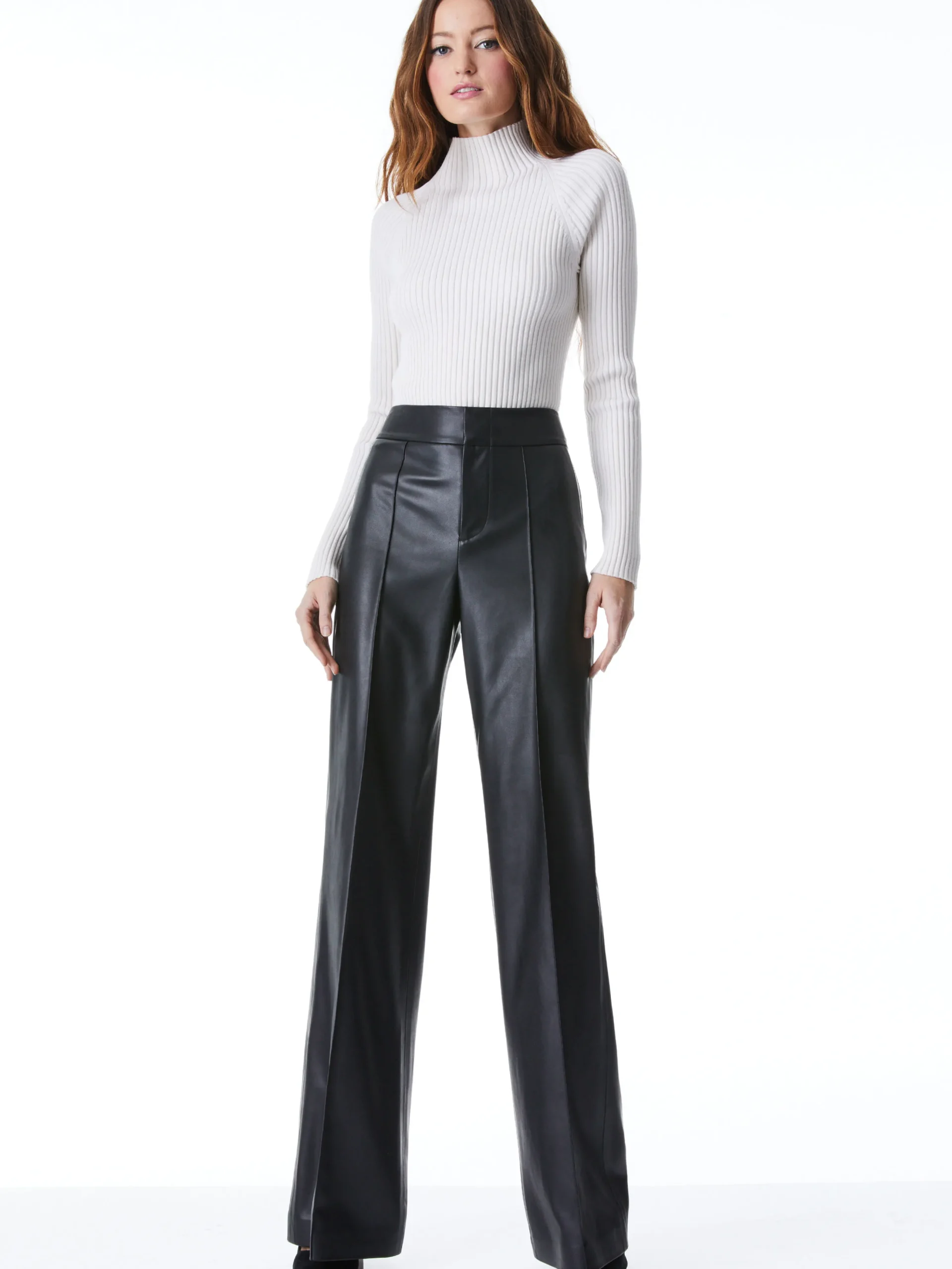 DYLAN VEGAN LEATHER WIDE LEG PANT