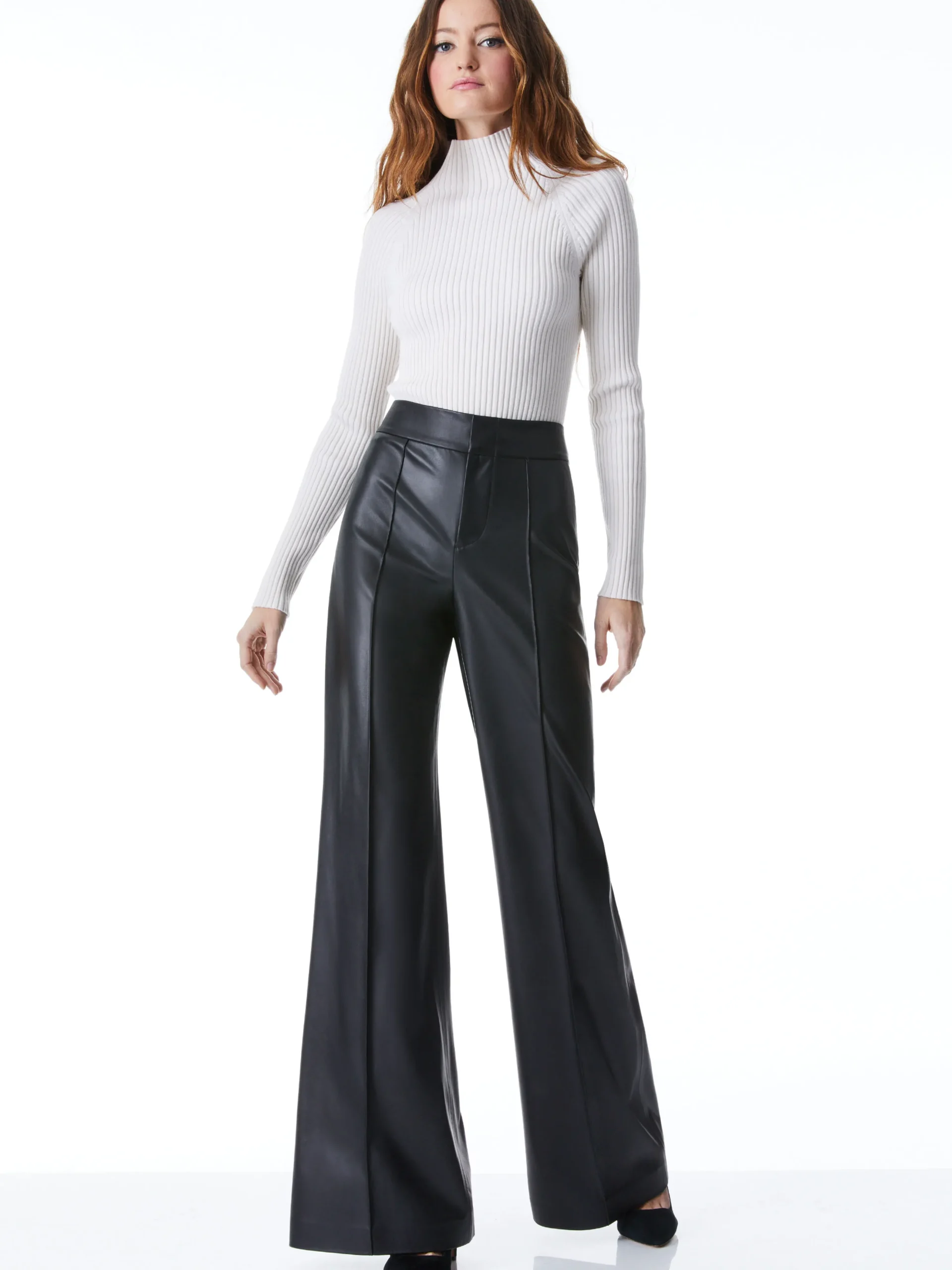 DYLAN VEGAN LEATHER WIDE LEG PANT