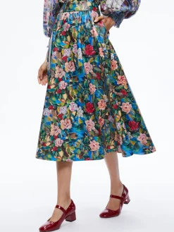 EARLA VEGAN LEATHER FLARE SKIRT