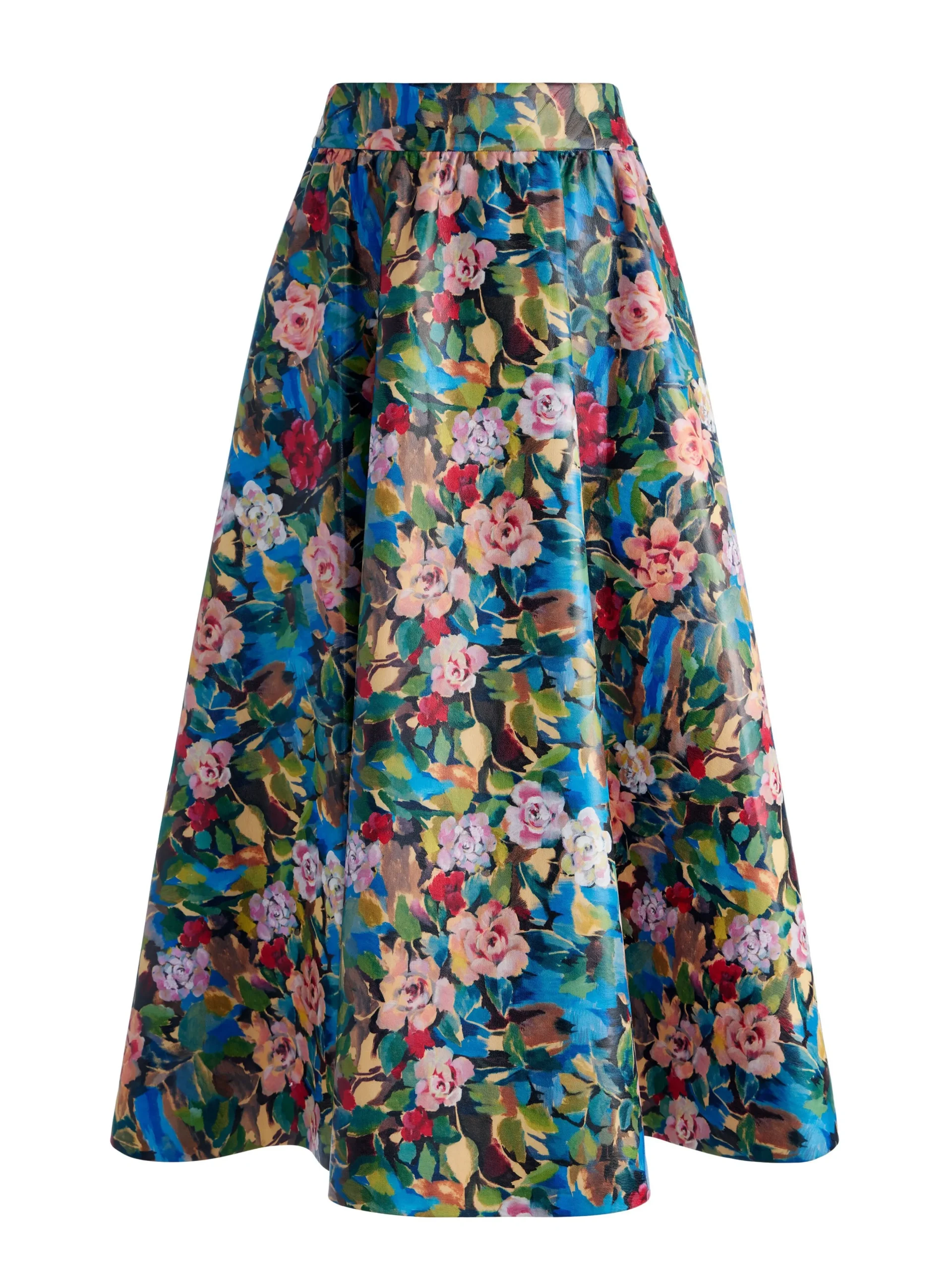 EARLA VEGAN LEATHER FLARE SKIRT
