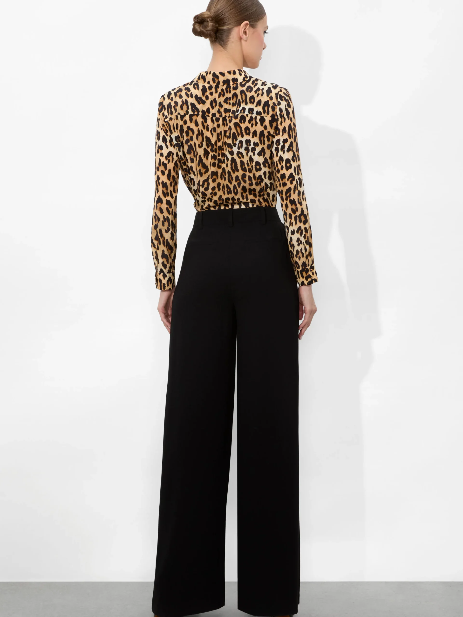 ELOISE BUTTON DOWN LEOPARD BLOUSE