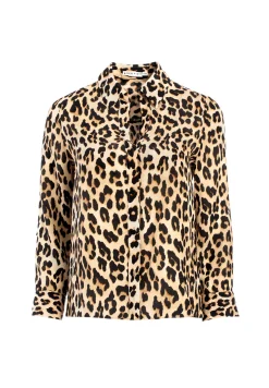 ELOISE BUTTON DOWN LEOPARD BLOUSE