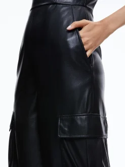 EMELDA CARGO VEGAN LEATHER JUMPSUIT