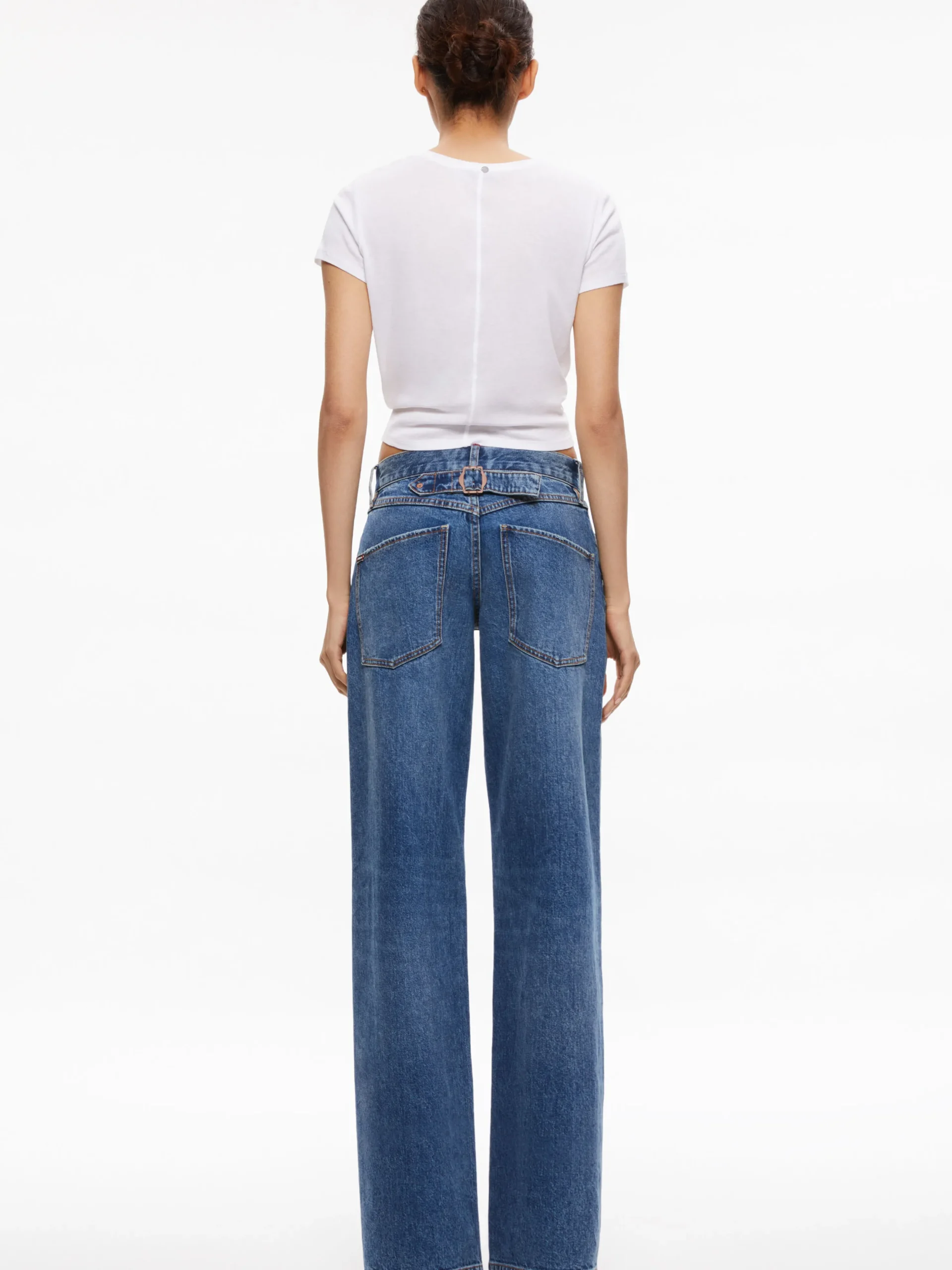 ERNIE LOW RISE BUCKLE BACK JEAN