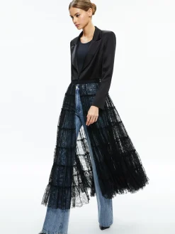 EVERLY DRAMA LACE MAXI BLAZER