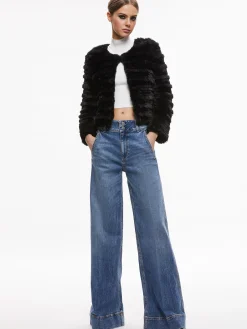 FAWN FAUX FUR TEXTURED JACKET