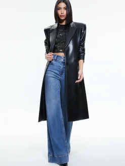 FIERRO VEGAN LEATHER LONG BLAZER