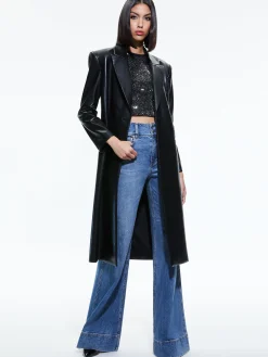 FIERRO VEGAN LEATHER LONG BLAZER